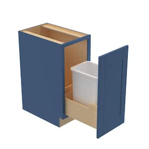 Washington Vessel Blue Plywood Shaker Assembled Trash Can Kitchen Cabinet 1 Can FH 15 W in. 24 D in. 34.5 in. H