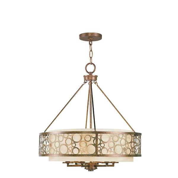 Livex Lighting 6-Light Palatial Bronze Incandescent Ceiling Chandelier with Gilded Accents