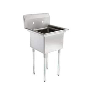 24 in. x 23.5 in. Stainless Steel One Compartment Utility/Laundry Sink. No Faucet