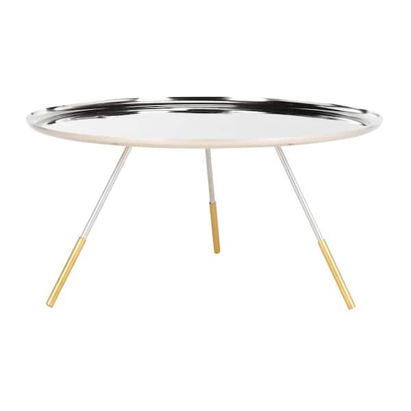 SAFAVIEH Orson 29 in. Silver/Gold Coffee Table