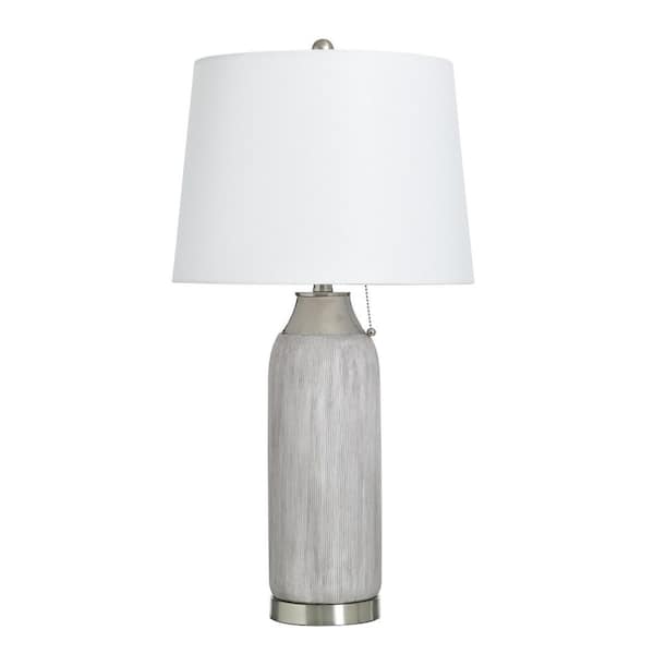 StyleCraft Donald 29.5 in. Silver Transitional Bedside Table Lamp