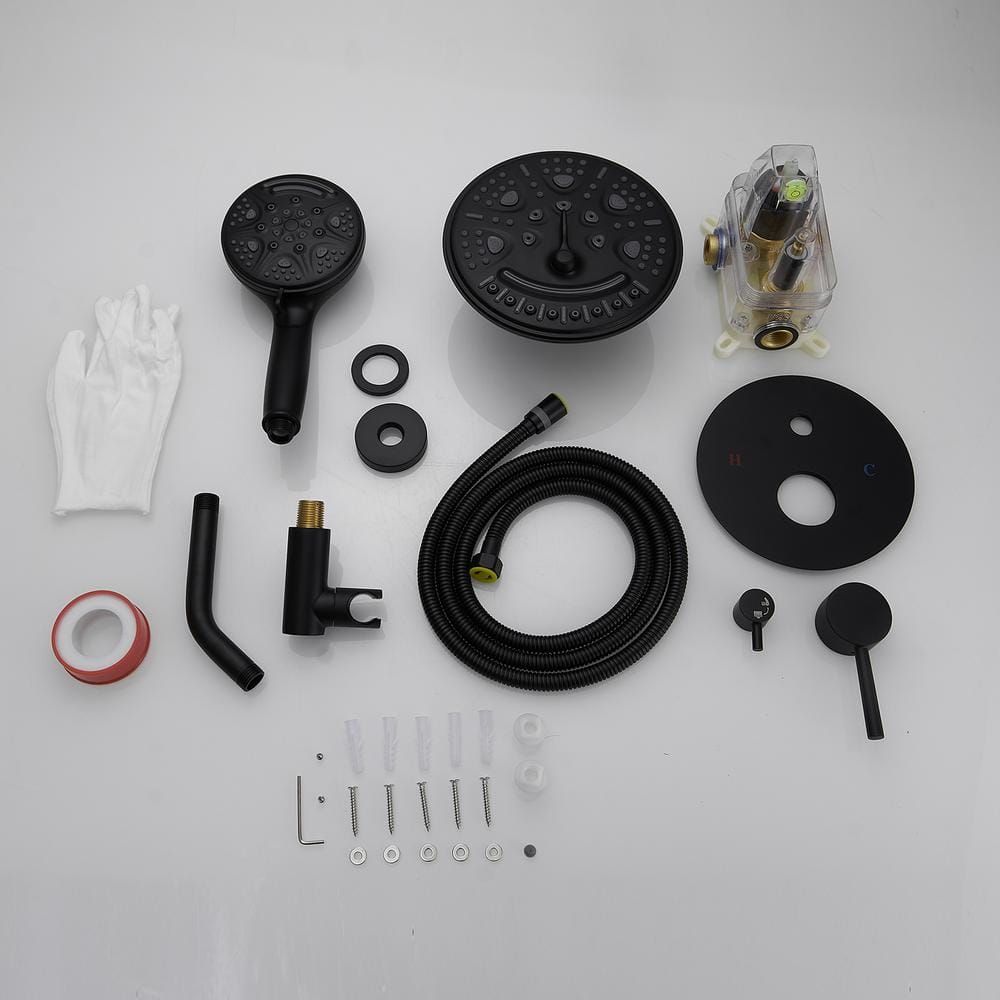 Matte Black Stainless Steel Multi-function Rain Shower Set