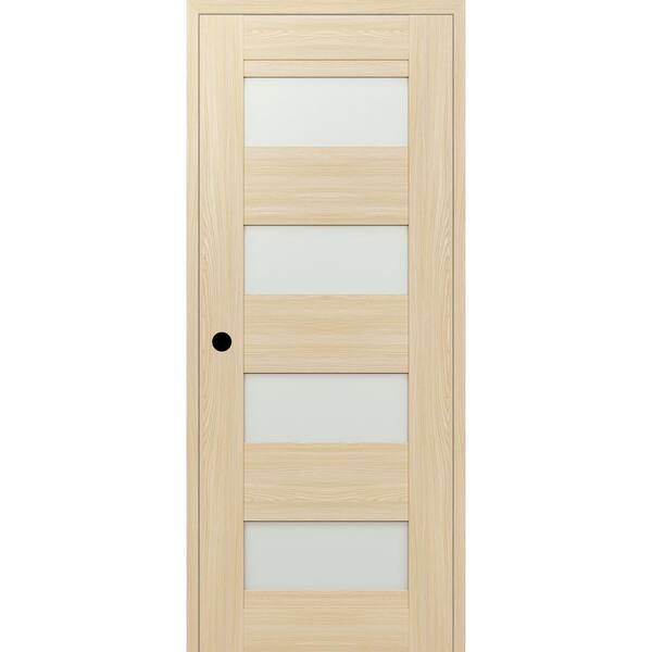 Belldinni 18 in. x 83.25 in. 07-08 Right-Hand 4-Lite Frosted Glass Loire Ash Composite DIY-Friendly Single Prehung Interior Door