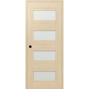 32 in. x 96 in. Vona 07-08 Right-Hand 4-Lite Frosted Glass Loire Ash Composite DIY-Friendly Single Prehung Interior Door