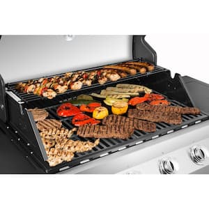 Premier 4-Burner Natural Gas Grill in Stainless Steel with Side Burner
