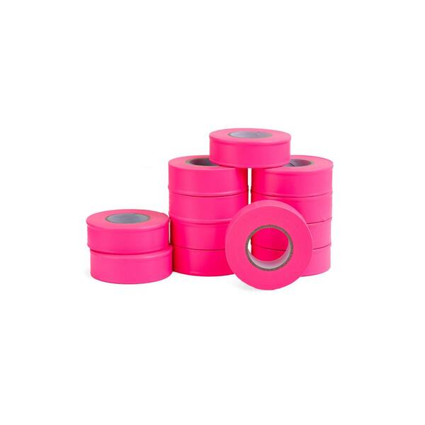 AdirPro 1 in. x 150 ft. Fluorescent Pink Flagging Tape (12Pack)719