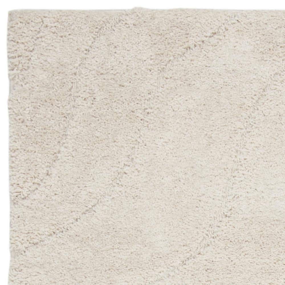 Off-White Tufted Handmade Shag Area Rug