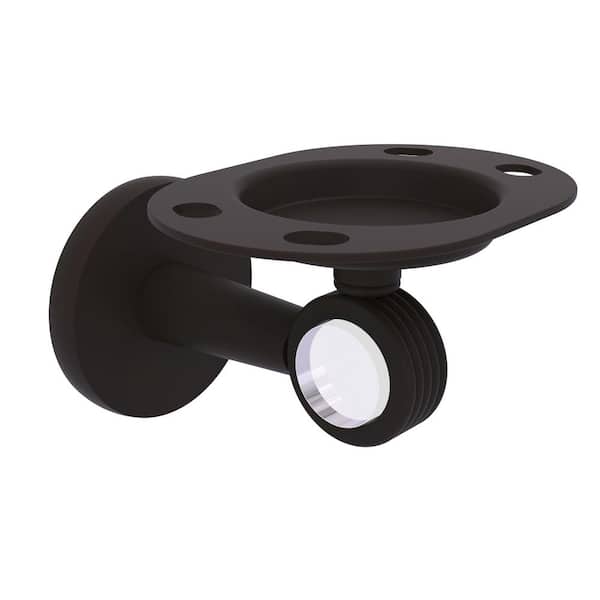 Allied Brass Clearview Tumbler and Toothbrush Holder with Groovy Accents in Oil Rubbed Bronze