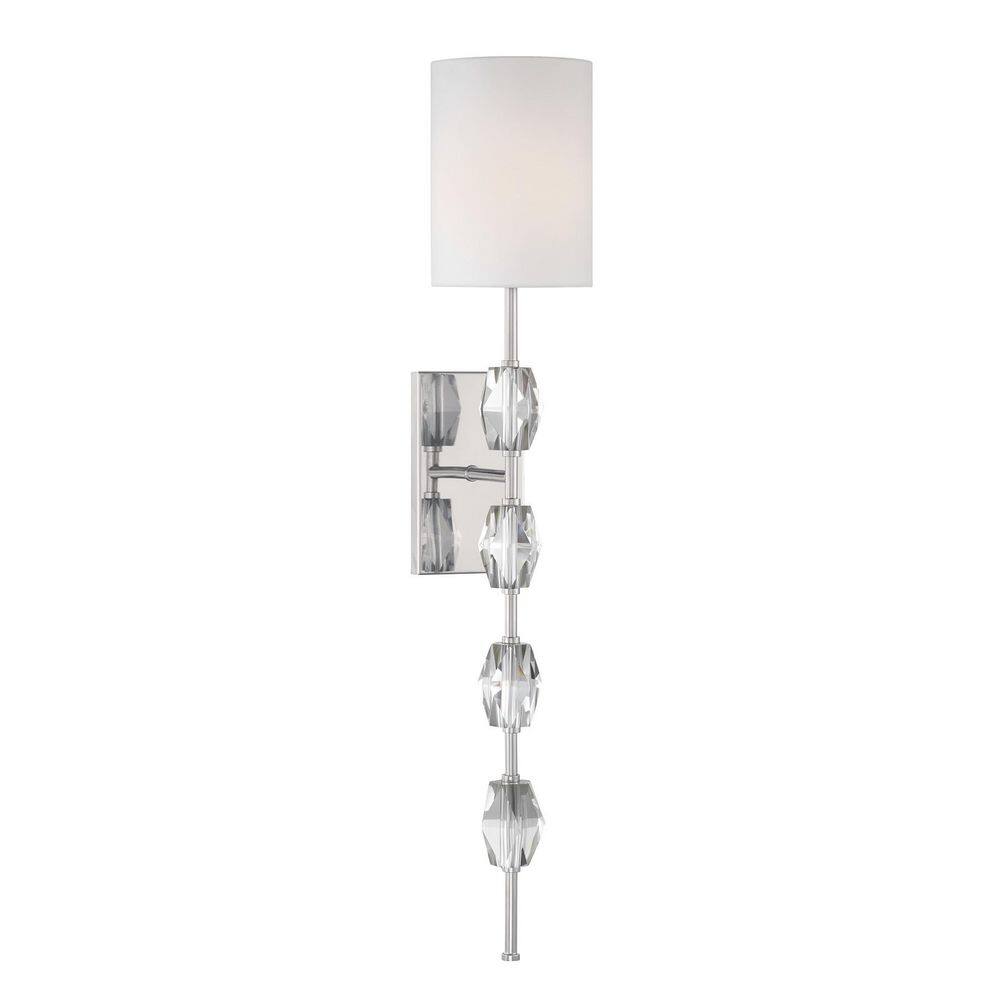 Sebring 1-Light 6 in. W x 32.38 in. H Polished Nickel Transitional Dimmable Wall Sconce price history on PriceWatchPro