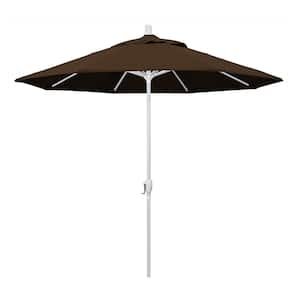 9 ft. Matted White Aluminum Market Patio Umbrella Push Tilt in Mocha Pacifica