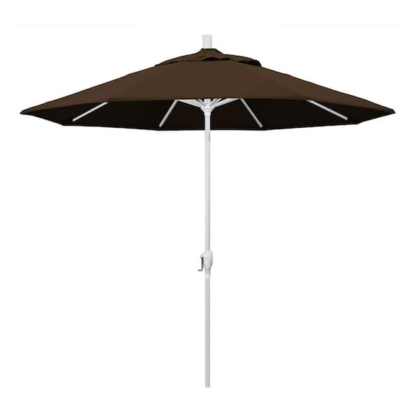 California Umbrella 9 Ft. Matted White Aluminum Market Patio Umbrella ...