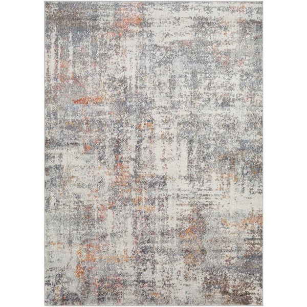 Dunbarton Orange/Gray 5 ft. x 7 ft. Indoor Area Rug