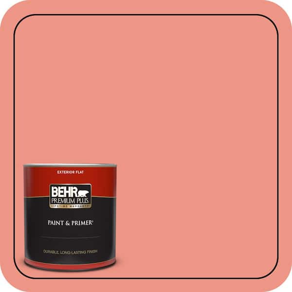 BEHR PREMIUM PLUS 1 qt. #P180-4 Guava Jelly Flat Exterior Paint & Primer