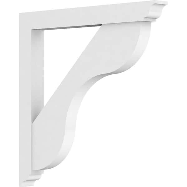 Ekena Millwork Standard Carmel 3 in. W x 30 in. H x 30 in. D Signature Urethane Polyurethane Bracket With Traditional Ends