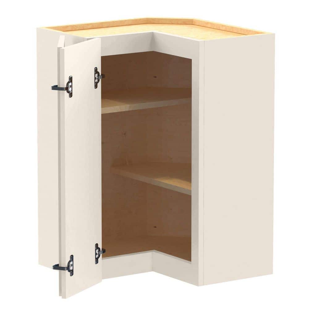 Newport 24 in. W x 12 in. D x 30 in. H Assembled Plywood Corner Wall Kitchen Cabinet in Blended Cream with Shelves price history on PriceWatchPro