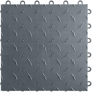 12 in. W x 12 in. L Slate Gray Diamondtrax Home Polypropylene Commercial Garage Flooring (10-Tile/Pack) (10 sq. ft.)