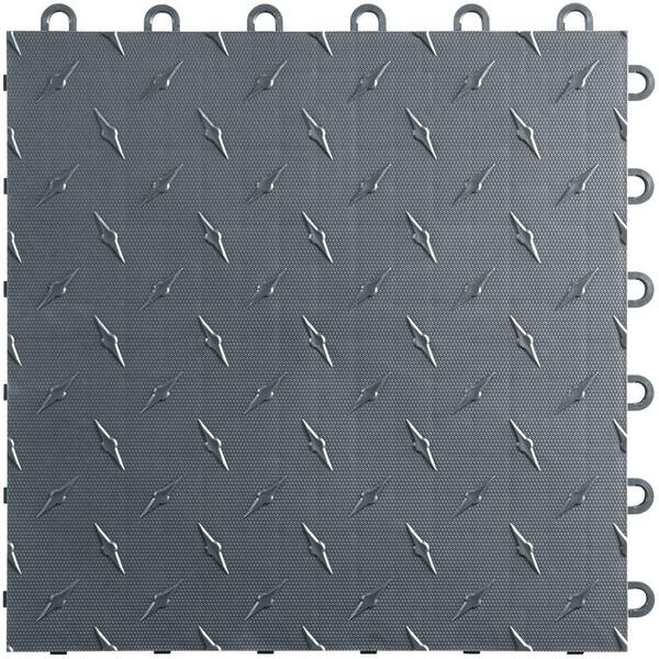 Swisstrax Slate Grey 12 in. W x 12 in. L Diamondtrax Flex Modular Polypropylene Gym Flooring (10-Tile/Pack) (10 sq. ft.)