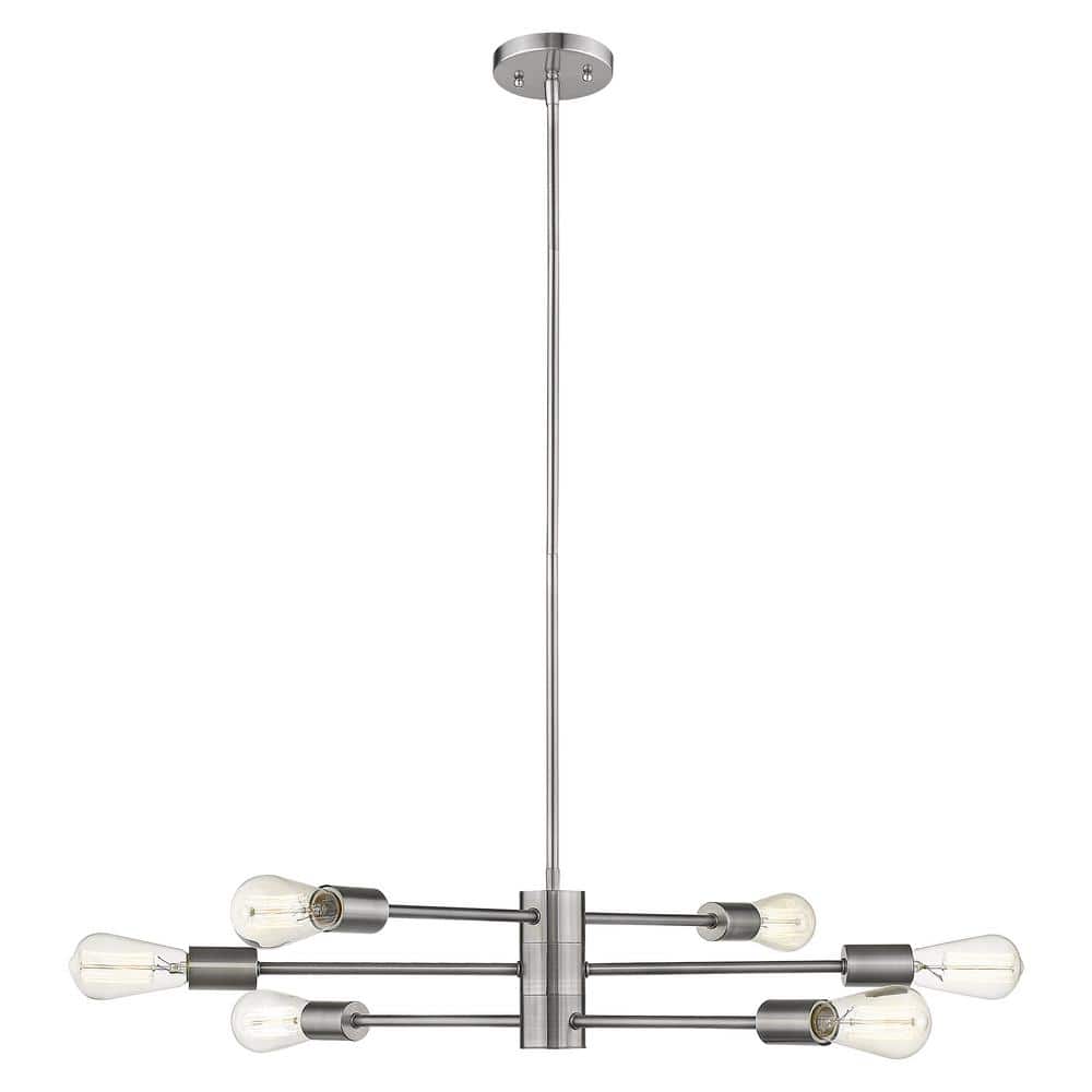 Eglo Willsboro 6Light Polished Nickel Chandelier 203475A The Home Depot