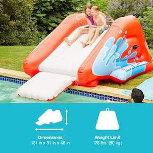 Red Kool Splash Inflatable Pool Water Slide Play Center with Sprayer