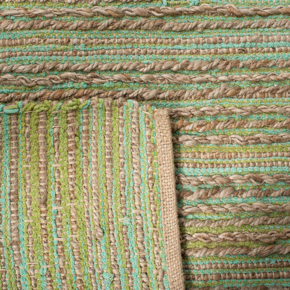 Green Hand-Knotted Cotton Square Area Rug