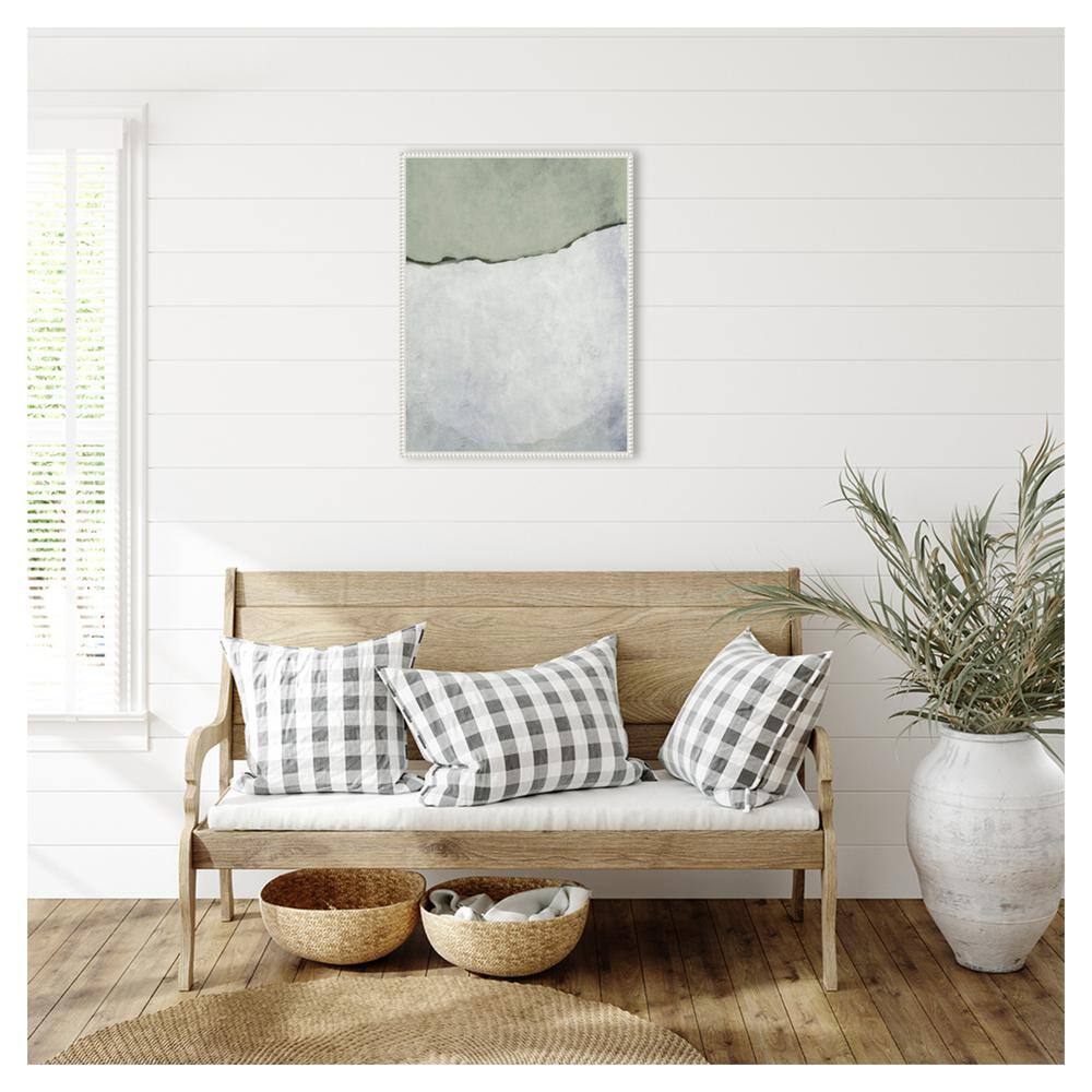 Large Sage and Grey Abstract Canvas Framed Wall Art