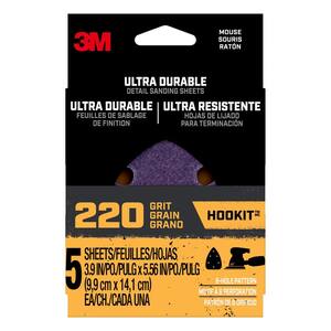 3.875 in. x 5.5 in. 220-Grit Ultra Durable Detail Sanding Sheets (Case of 20, 5-Packs)