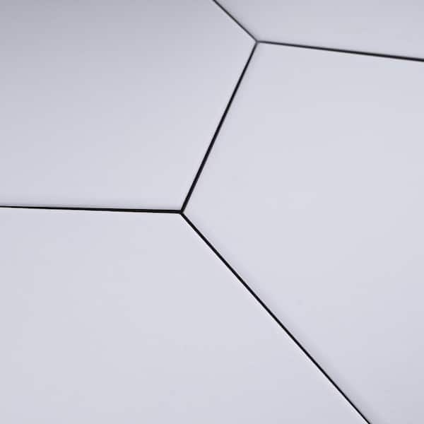 MOLOVO Kenzo White Hexagon 7.7 in. x 8.9 in. Matte Porcelain Floor 
