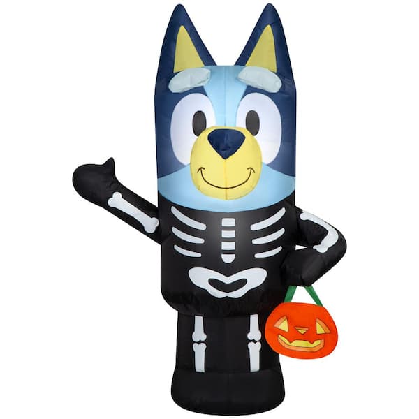 3.5 ft Airblown Bluey in Skeleton Costume Halloween Inflatable