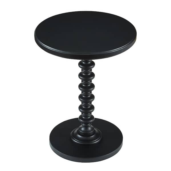 Spencer 17 in. Black Round Wood End Table