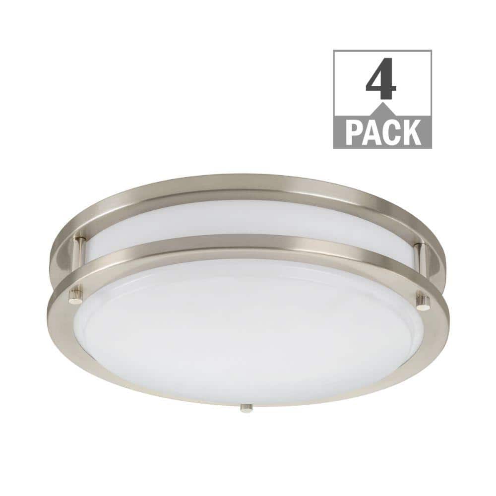 11 in. Brushed Nickel Orbit LED Flush Mount Ceiling Light 1000 Lumens 3000K 4000K 5000K Dimmable (4-Pack) price history on PriceWatchPro