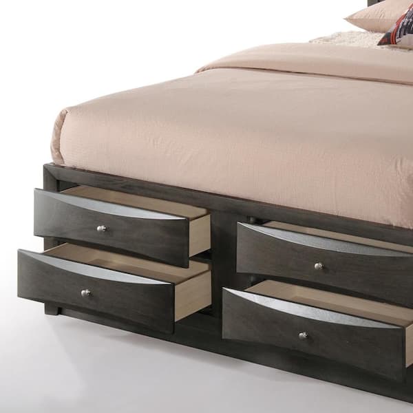 Acme Furniture Ireland Gray Oak Storage Queen Bed 22700Q - The