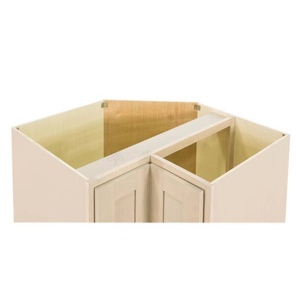 LIFEART CABINETRY Lancaster Shaker Assembled 33 in. x 34.5 in. x 24 in. Base Lazy Susan Cabinet in Stone Wash