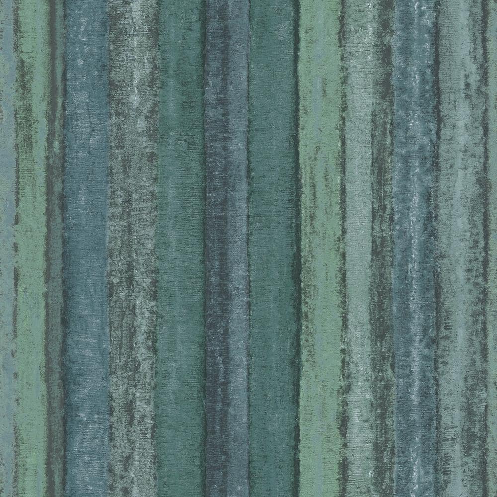 Ambiance Nomed Stripe Turquoise Vinyl Non-Pasted Textured Wallpaper Roll (C