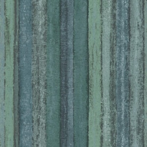 Ambiance Nomed Stripe Turquoise Vinyl Non-Pasted Textured Wallpaper Roll (Covers 57.75 sq.ft.)