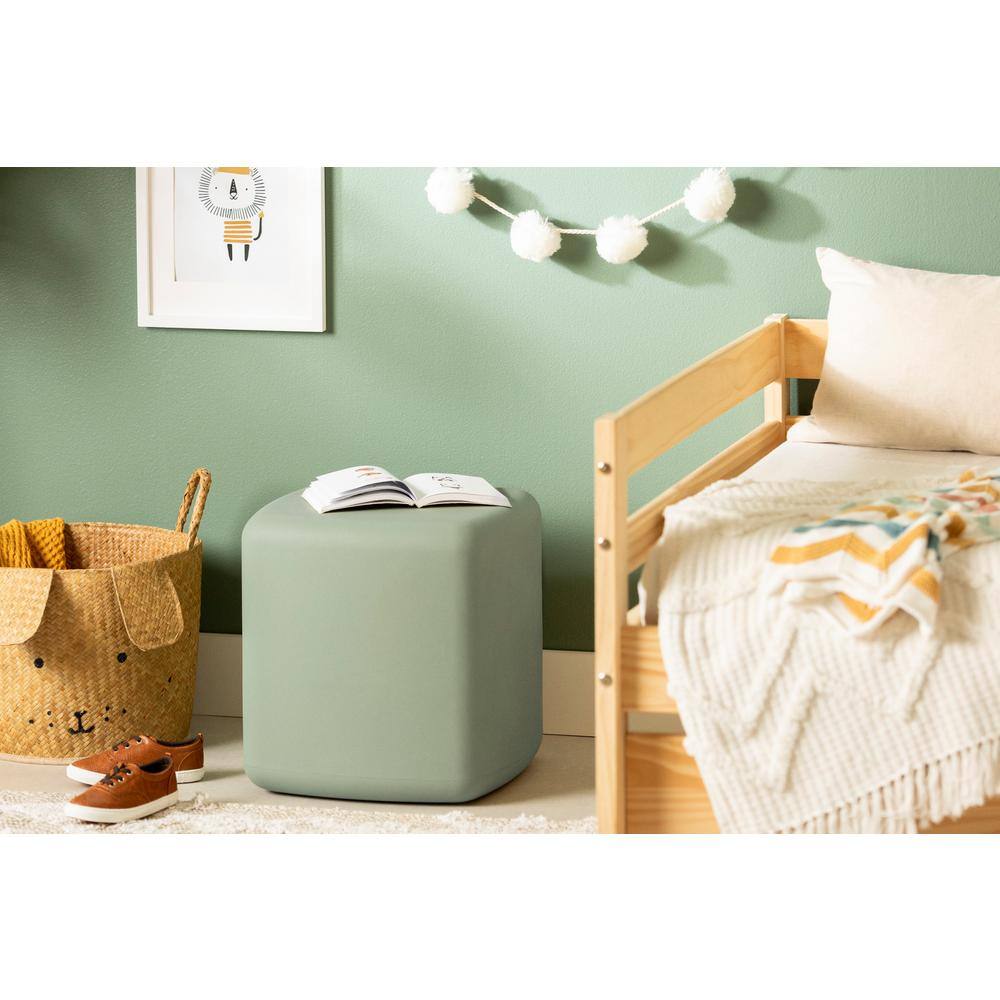 Sage Green Polyethylene Cubic Nightstand