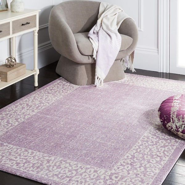 Passion 5 ft. x 7 ft. Purple/Beige Animal Print Area Rug