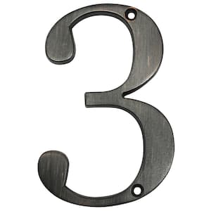 4 in. Aged Bronze Flush Mount House Number 3