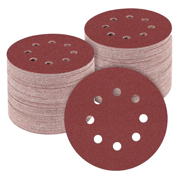 Unbranded 5 Inch Aluminum Oxide Sanding Discs Round Hook and Loop with 8-Hole Dust Removal for Orbital Sander (165-Pack)