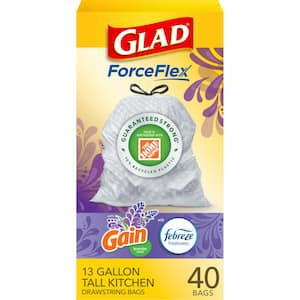 Force Flex 13 Gal. Drawstring Lavender Scent Odor Shield Trash Bags (40-Count)