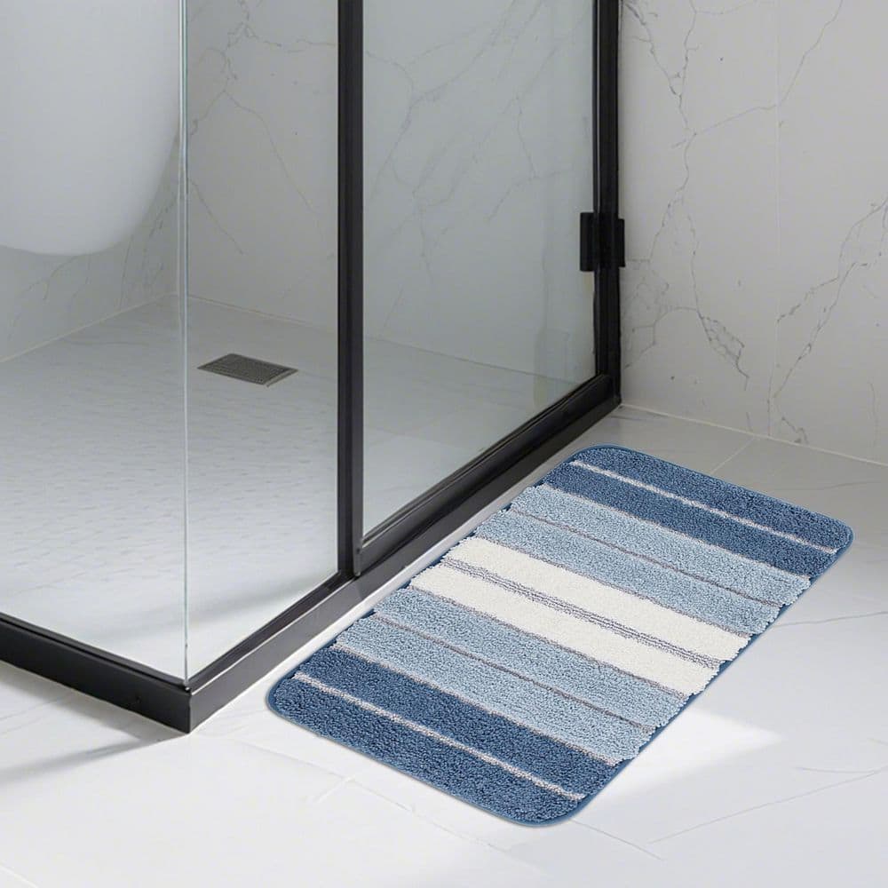 Bath Mat for Bathroom 15.7 in. x 23.6 in. Microfiber Bath Mat Absorbent Quick Dry Bathroom Rug for Shower Floor, Blue price history on PriceWatchPro
