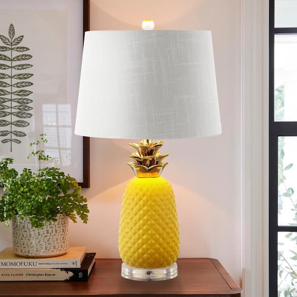JONATHAN Y Pineapple 23 in. Classic Vintage Ceramic LED Table Lamp
