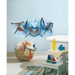 5 in. x 19 in. Finding Nemo Sharks Peel and Stick Giant Wall Decal