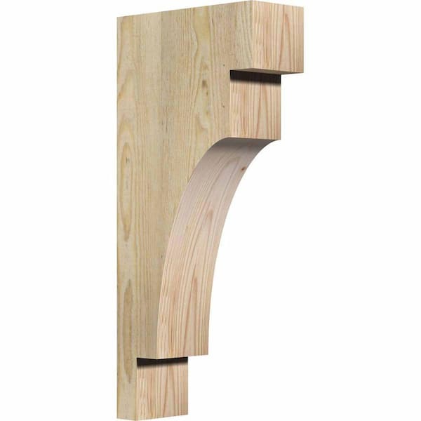 Ekena Millwork 4 in. x 10 in. x 22 in. Douglas Fir Mediterranean Rough Sawn Corbel