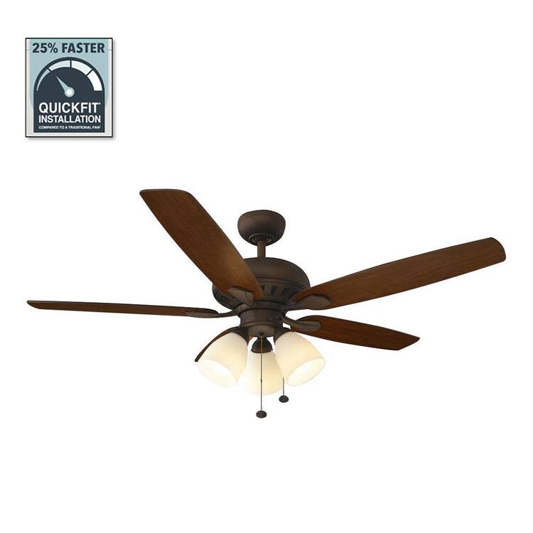Hampton Bay Rockport 52 in. Indoor LED Oil Rubbed Bronze Ceiling Fan