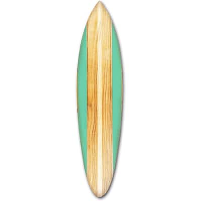 Mariana Indoor Green Wooden Malibu Surfboard Wall decor