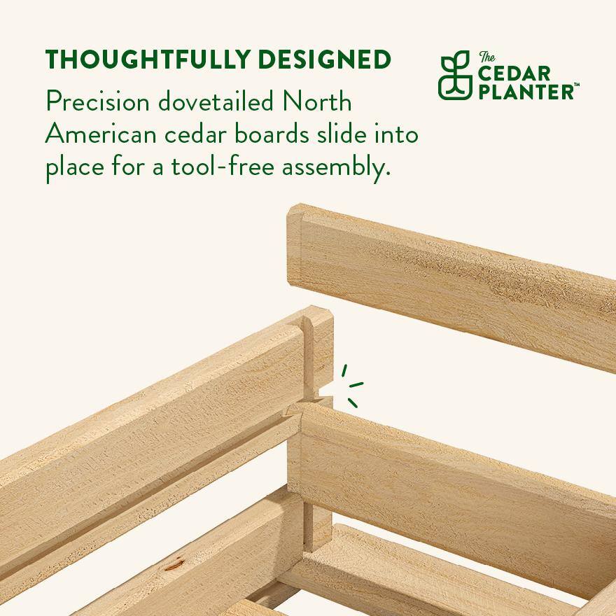 Eco-Friendly Cedar Rectangular Large Outdoor Planter Box, 32" x 11"
