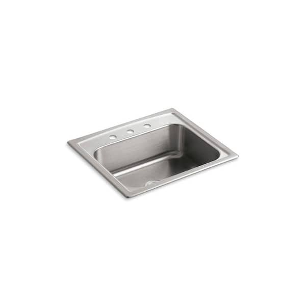 KOHLER Toccata Drop-In Stainless Steel 25 in. 3-Hole Single Bowl Kitchen Sink
