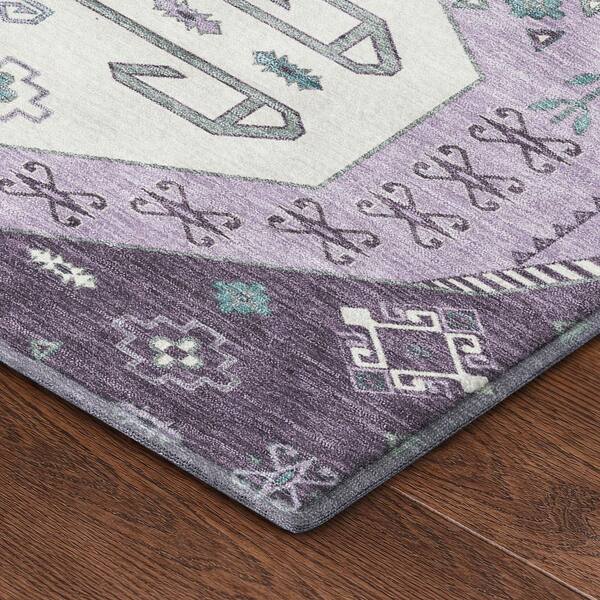 Mayfield Premium Machine Washable Abstract AMF2565 Purple 10 ft. x 14 ft. Area Rug