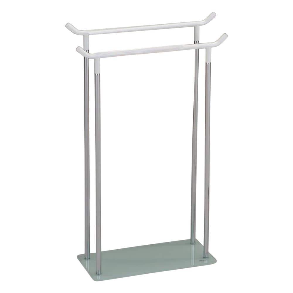 Signature Home SignatureHome Chrome/White Finish Material Metal Bryant Towel Stand Rack with 2