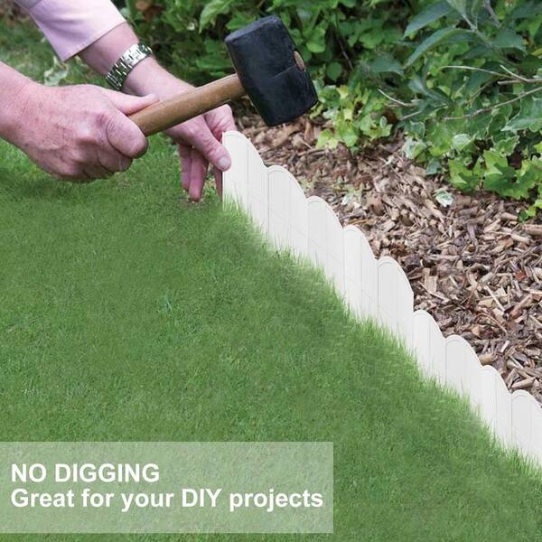 Vashly 30Ft Landscape Edging 5.9 Inch Tall Garden Edging Black Garden Edging Border, 30Pcs Flower Bed Edging Border With 30Pcs Stakes